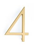 Emtek 2834 Modern 7 Inch Brass House Number &quot;4&quot; product