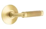Emtek R-Bar Knurled 5057 Select Brass Full Dummy Leverset with Modern Rosette product