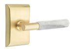 Emtek T-Bar White Marble 5051 SD Select Brass Single Dummy Lever with Neos Rosette for Left Handed Doors product