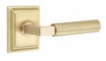 Emtek L-Square Smooth 8561 SD Select Brass Single Dummy Lever with Wilshire Rosette for Right Handed Doors product