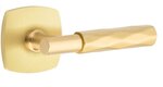 Emtek T-Bar Tribeca 5326 Select Brass Privacy Leverset with Urban Modern Rosette for Right Handed Doors product