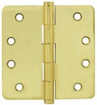 Emtek 96124 4 Inch x 4 Inch Residential Duty Solid Brass Hinge with 1/4 Inch Radius Corners (Sold in Pairs)