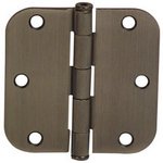 Emtek 96233 3-1/2 Inch x 3-1/2 Inch Heavy Duty Solid Brass Hinge with 5/8 Inch Radius Corners (Sold in Pairs) product