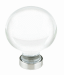 Emtek 86394 Clear Crystal Bristol Cabinet Knob 1 Inch Diameter