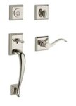 Baldwin SCNAPxCURLTSR Reserve Napa Single Cylinder Handleset with Curve Lever and Traditional Square Rosette for Left Handed Doors