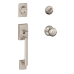 Schlage F60CENxGEO Century Single Cylinder Handleset with Georgian Interior Knob product