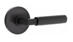 Emtek L-Square Knurled 5109 Select Brass Passage Leverset with Disk Rosette for Left Handed Doors product