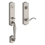 Baldwin EENEWXCURLTAE Reserve New Hampshire Single Cylinder Handleset with Curve Lever and Traditional Arched Escutcheon For Left Handed Doors product