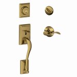 Schlage F60ADDxACCLH Addison Single Cylinder Handleset with Accent Interior Lever for Left Handed Doors
