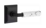 Emtek L-Square Terrazzo 8261 Select Brass Privacy Leverset with Wilshire Rosette for Left Handed Doors product