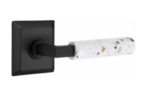 Emtek L-Square Terrazzo 8531 SD Select Brass Single Dummy Lever with Quincy Rosette for Right Handed Doors product