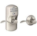 Schlage FE575 PLY/ACC Plymouth Keypad Auto-Lock Entry Leverset with Accent Lever