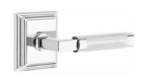 Emtek L-Square Knurled 8561 SD Select Brass Single Dummy Lever with Wilshire Rosette for Left Handed Doors product