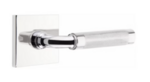 Emtek R-Bar Knurled 5050 SD Select Brass Single Dummy Lever with Square Rosette for Right Handed Doors product