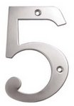 Deltana RN4-5U Solid Brass 4 Inch House Number &quot;5&quot;