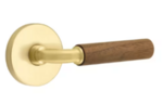Emtek R-Bar Dark Walnut 5209 Select Brass Privacy Leverset with Disk Rosette for Right Handed Doors product