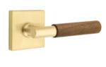 Emtek T-Bar Dark Walnut 5050 Select Brass Full Dummy Leverset with Square Rosette product