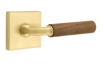 Emtek R-Bar Dark Walnut 5110 Select Brass Passage Leverset with Square Rosette for Left Handed Doors product