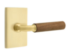Emtek R-Bar Dark Walnut 5112 Select Brass Passage Leverset with Modern Rectangular Rosette for Left Handed Doors product