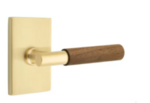 Emtek T-Bar Dark Walnut 5052 SD Select Brass Single Dummy Lever with Modern Rectangular Rosette for Right Handed Doors product