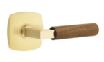 Emtek L-Square Dark Walnut 5326 Select Brass Privacy Leverset with Urban Modern Rosette for Right Handed Doors product
