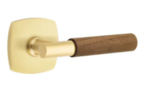 Emtek T-Bar Dark Walnut 5306 Select Brass Full Dummy Leverset with Urban Modern Rosette product