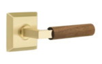 Emtek L-Square Dark Walnut 8531 SD Select Brass Single Dummy Lever with Quincy Rosette for Left Handed Doors product