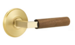Emtek L-Square Dark Walnut 8510 SD Select Brass Single Dummy Lever with Watford Rosette for Left Handed Doors product