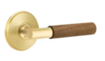 Emtek T-Bar Dark Walnut 8110 Select Brass Passage Leverset with Watford Rosette for Right Handed Doors product