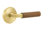 Emtek R-Bar Dark Walnut 8210 Select Brass Privacy Leverset with Watord Rosette for Left Handed Doors product