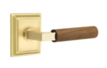 Emtek L-Square Dark Walnut 8561 SD Select Brass Single Dummy Lever with Wilshire Rosette for Left Handed Doors product