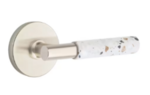 Emtek T-Bar Light Terrazzo 5109 Select Brass Passage Leverset with Disk Rosette for Left Handed Doors product