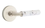 Emtek R-Bar Light Terrazzo 5109 Select Brass Passage Leverset with Disk Rosette for Right Handed Doors