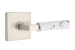 Emtek L-Square Light Terrazzo 5050 Select Brass Full Dummy Leverset with Square Rosette product