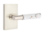 Emtek T-Bar Light Terrazzo 5112 Select Brass Passage Leverset with Modern Rectangular Rosette for Left Handed Doors product
