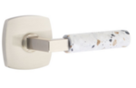 Emtek L-Square Light Terrazzo 5306 SD Select Brass Single Dummy Lever with Urban Modern Rosette for Left Handed Doors product