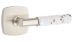 Emtek T-Bar Light Terrazzo 5316 Select Brass Passage Leverset with Urban Modern Rosette for Right Handed Doors product