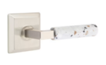 Emtek L-Square Light Terrazzo 8231 Select Brass Privacy Leverset with Quincy Rosette for Left Handed Doors product