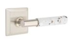Emtek T-Bar Light Terrazzo 8131 Select Brass Passage Leverset with Quincy Rosette for Right Handed Doors product