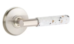 Emtek T-Bar Light Terrazzo 8110 Select Brass Passage Leverset with Watford Rosette for Left Handed Doors