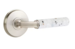 Emtek R-Bar Light Terrazzo 8110 Select Brass Passage Leverset with Watford Rosette for Right Handed Doors product
