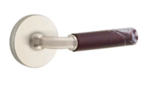Emtek R-Bar Rosso Levanto Marble 5209 Select Brass Privacy Leverset with Disk Rosette for Right Handed Doors product