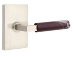 Emtek L-Square Rosso Levanto Marble 5052 Select Brass Full Dummy Leverset with Modern Rectangular Rosette product