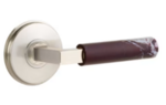 Emtek L-Square Rosso Levanto Marble 8110 Select Brass Passage Leverset with Watford Rosette for Right Handed Doors product