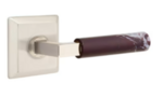 Emtek L-Square Rosso Levanto Marble 8261 Select Brass Privacy Leverset with Wilshire Rosette for Left Handed Doors product