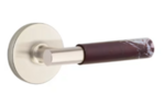 Emtek T-Bar Rosso Levanto Marble 5109 Select Brass Passage Leverset with Disk Rosette for Right Handed Doors product