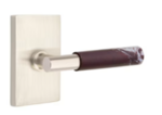 Emtek T-Bar Rosso Levanto Marble 5052 Select Brass Full Dummy Leverset with Modern Rectangular Rosette product