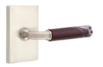 Emtek R-Bar Rosso Levanto Marble 5212 Select Brass Privacy Leverset with Modern Rectangular Rosette for Left Handed Doors product