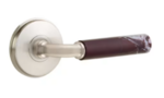 Emtek R-Bar Rosso Levanto Marble 8110 Select Brass Passage Leverset with Watford Rosette for Left Handed Doors product