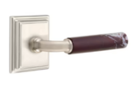 Emtek R-Bar Rosso Levanto Marble 8261 Select Brass Privacy Leverset with Wilshire Rosette for Right Handed Doors product